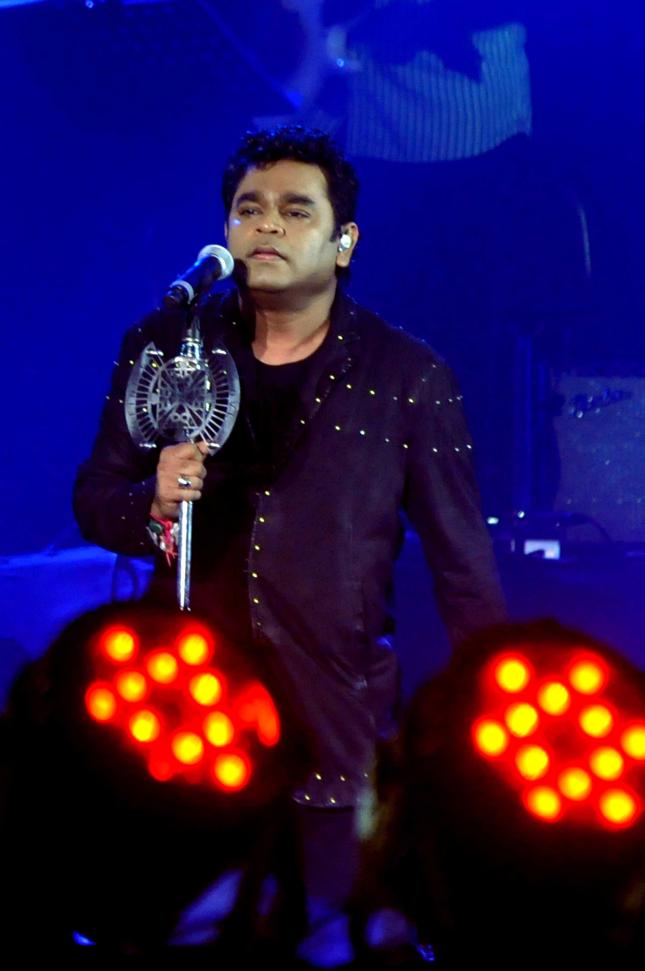 Twin Grammy and Academy Awards winner A R Rahman performs during 'Rahmanishq